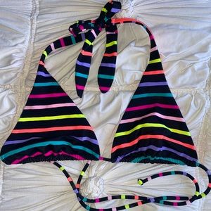Victoria’s Secret Top black neon stripes